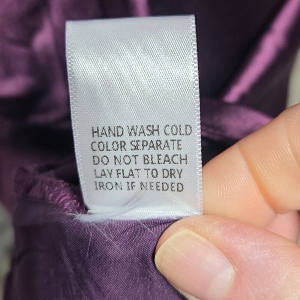 Le Lis Purple Satin Cowl Neck Mini Dress Size Large NWOT - Picture 6 of 7